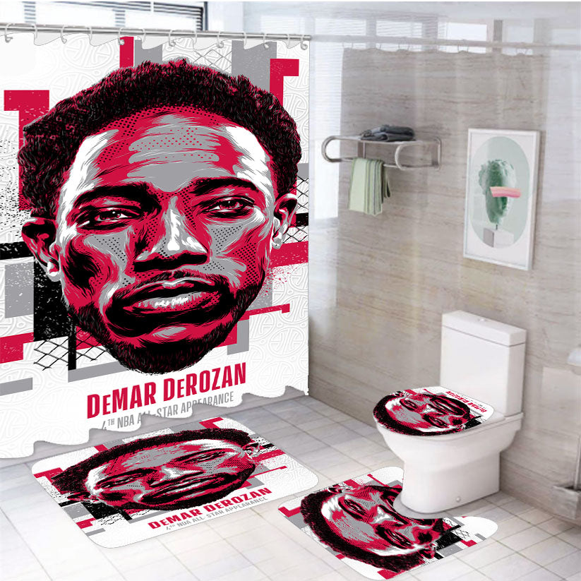 Nba All Star Demar Derozan 4Pcs Bathroom Set Shower Curtain