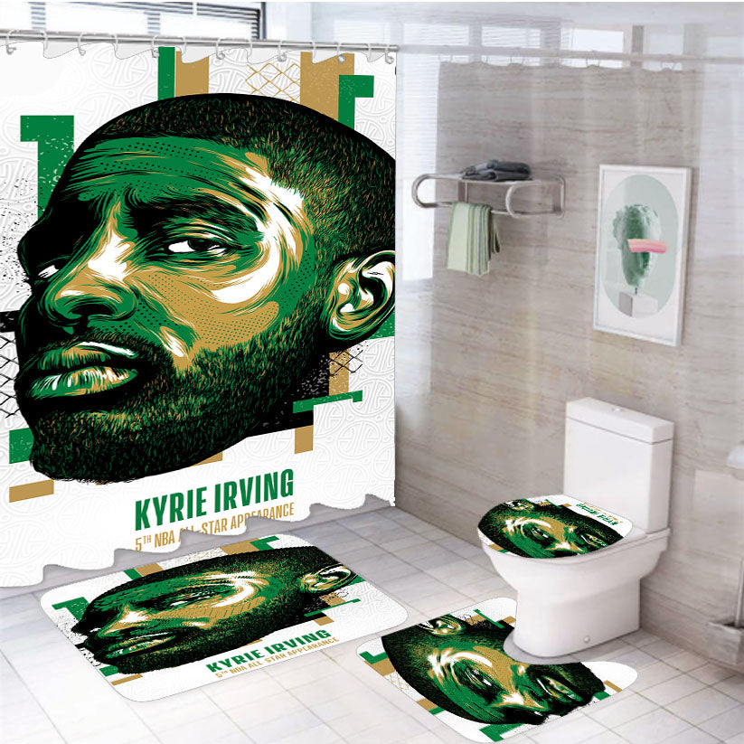Nba All Star Kyrie Irving 4Pcs Bathroom Set Shower Curtain