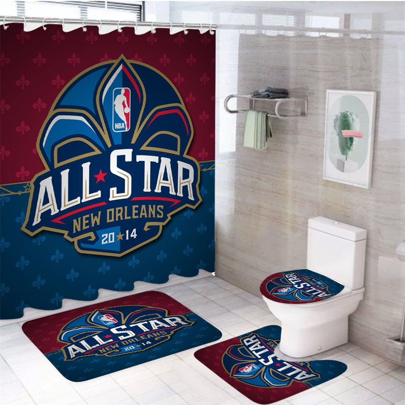 Nba All Star New Orleans Logo 4Pcs Bathroom Set Shower Curtain