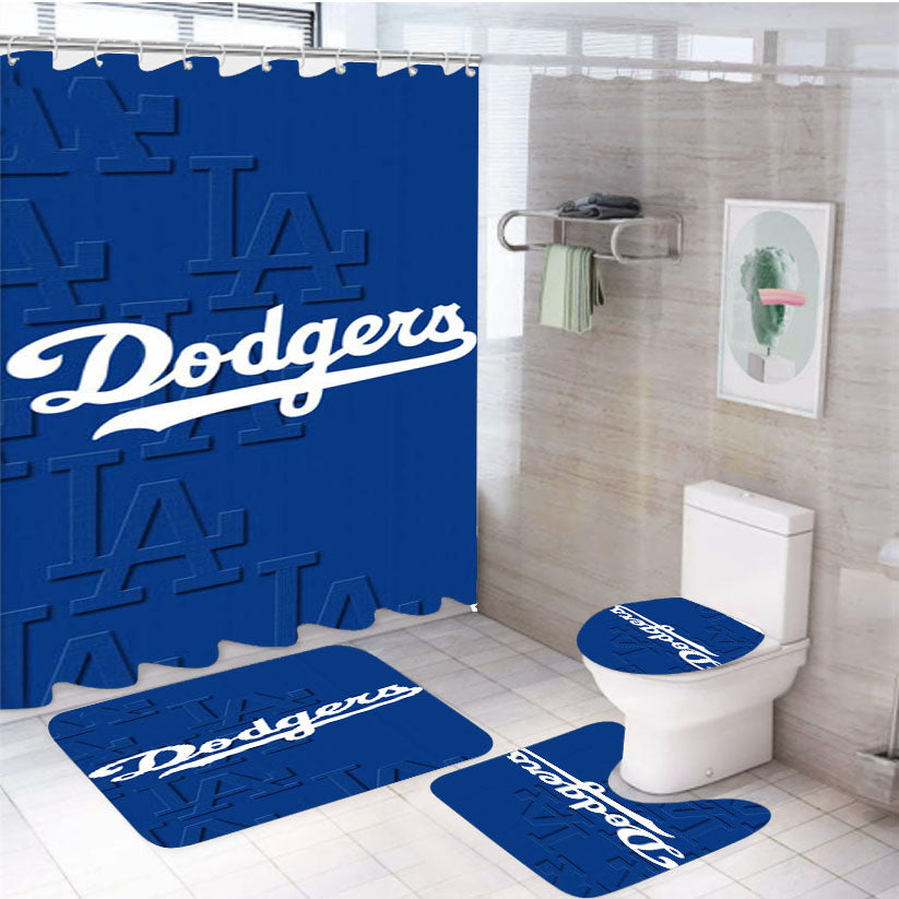 Nba La Dodgers 4Pcs Bathroom Set Shower Curtain