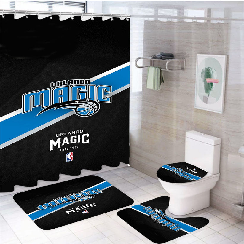 Nba Team Orlando Magic 4Pcs Bathroom Set Shower Curtain