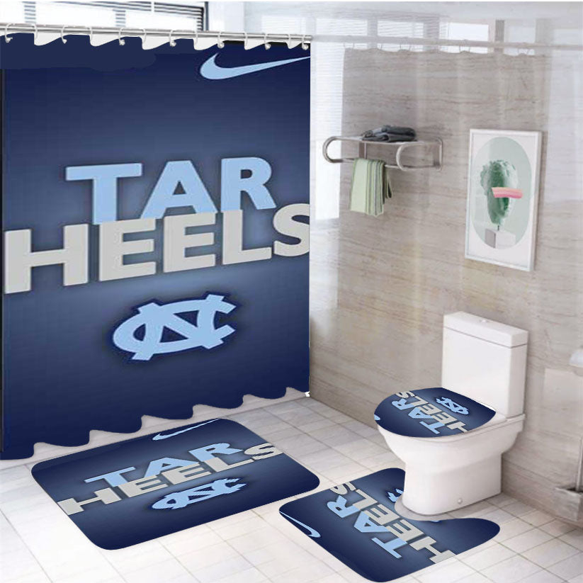 Nc Tar Heels Blues 4Pcs Bathroom Set Shower Curtain