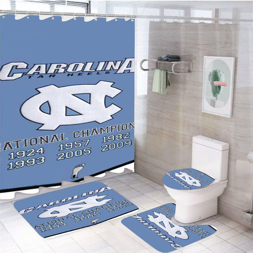 Nc Tar Heels Champ Banner 4Pcs Bathroom Set Shower Curtain
