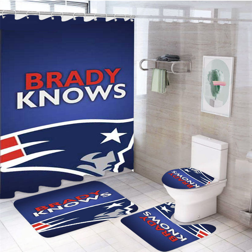 Ne Pats Brady Knows 4Pcs Bathroom Set Shower Curtain