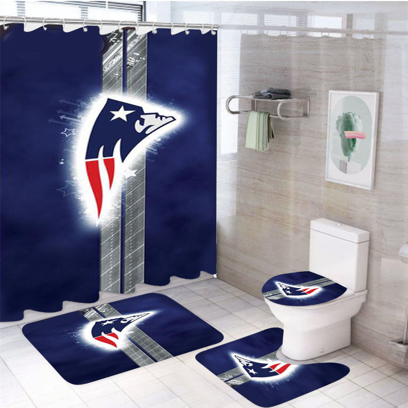 New England Patriots Art 4Pcs Bathroom Set Shower Curtain