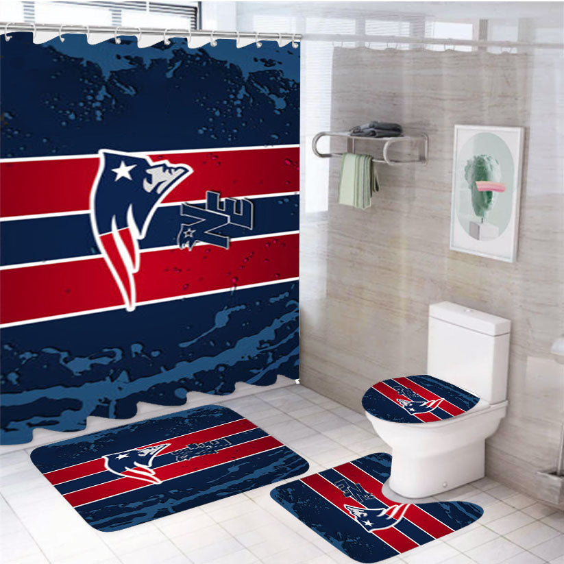New England Patriots Nfl 4Pcs Bathroom Set Shower Curtain