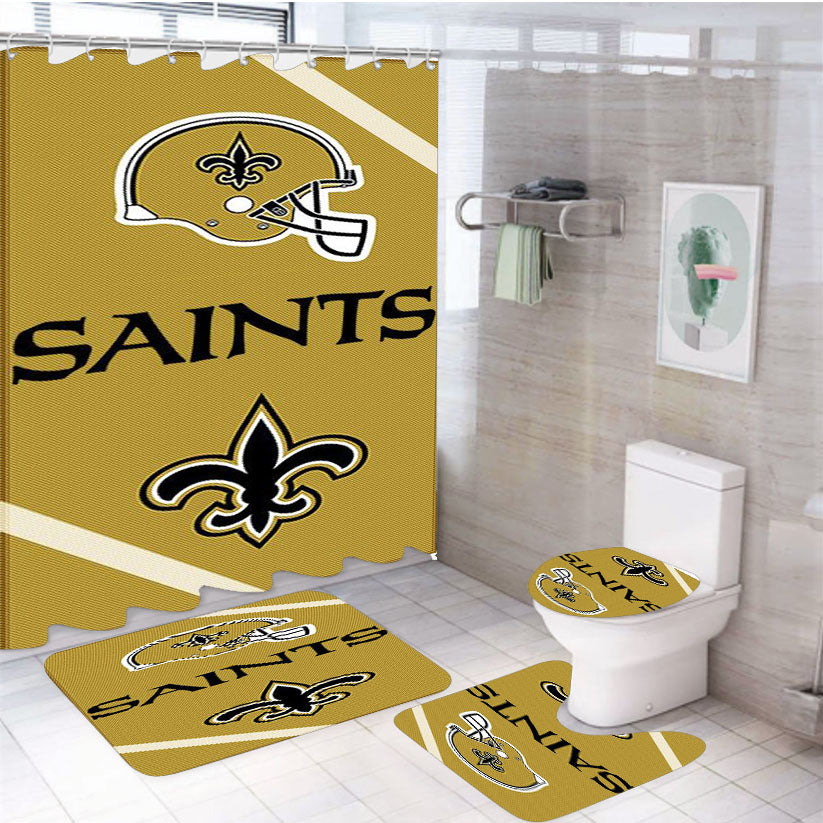 New Orleans Saints 4Pcs Bathroom Set Shower Curtain
