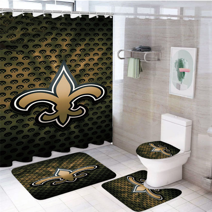 New Orleans Saints 2 4Pcs Bathroom Set Shower Curtain