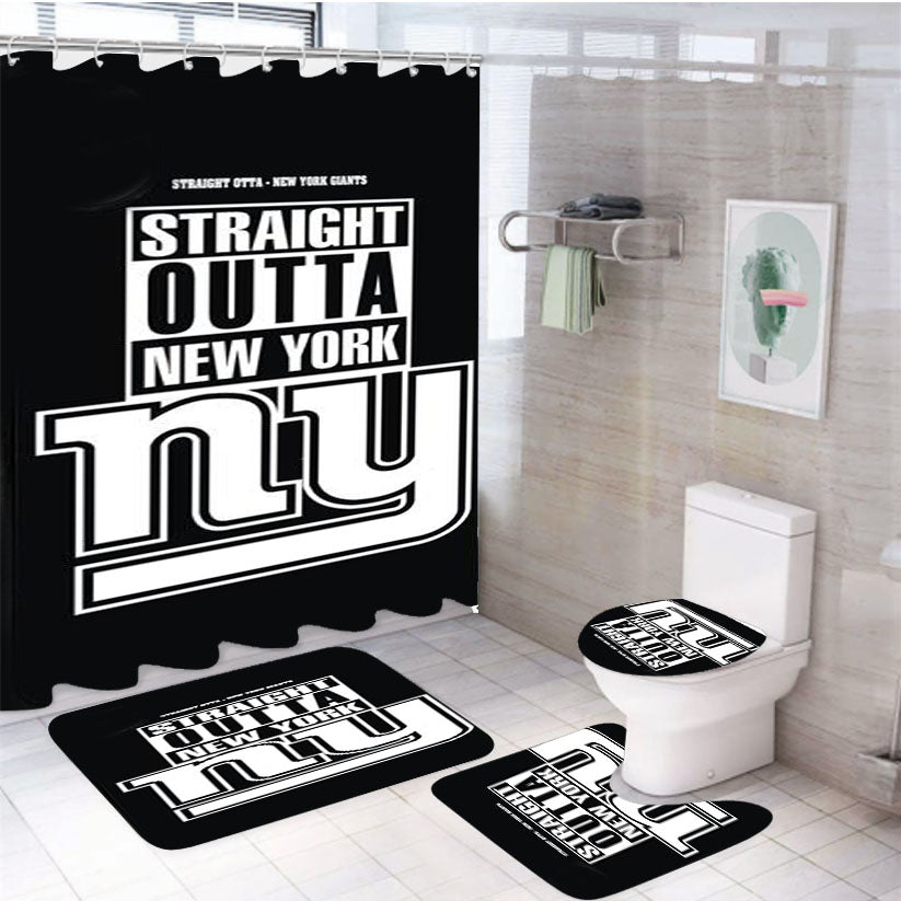 New York Giants 46 4Pcs Bathroom Set Shower Curtain