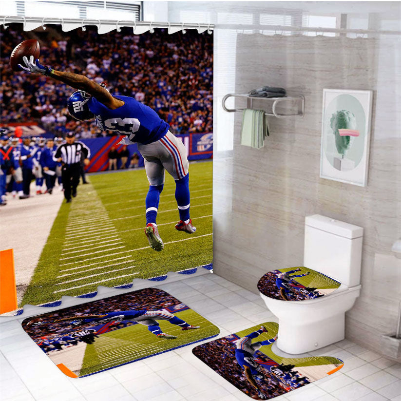 New York Giants Catch 4Pcs Bathroom Set Shower Curtain