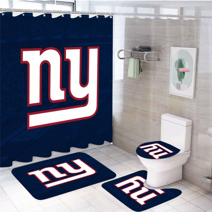 New York Giants Emblem 4Pcs Bathroom Set Shower Curtain