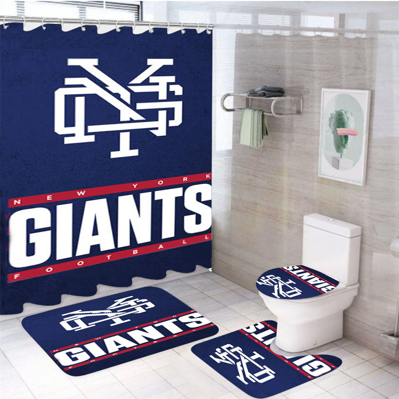 New York Giants Football 4Pcs Bathroom Set Shower Curtain