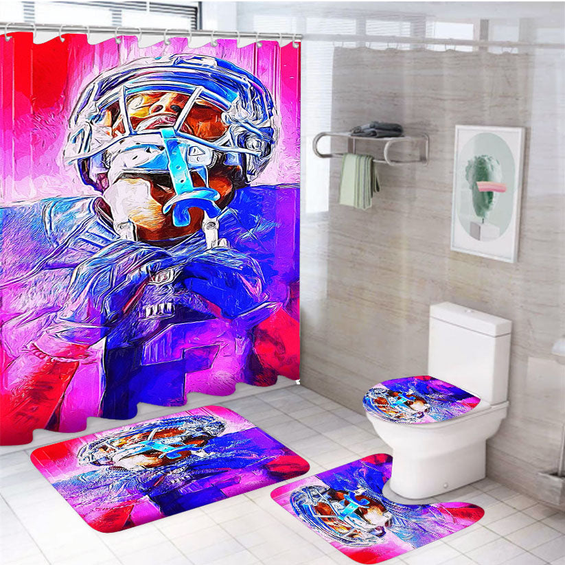 New York Giants Odell Beckham Jr 4Pcs Bathroom Set Shower Curtain
