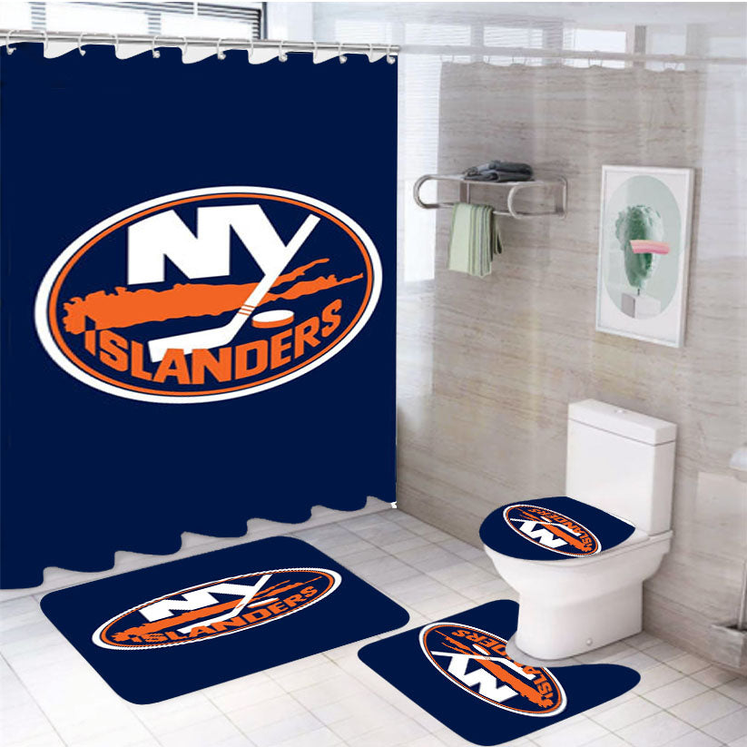 New York Islanders New 4Pcs Bathroom Set Shower Curtain