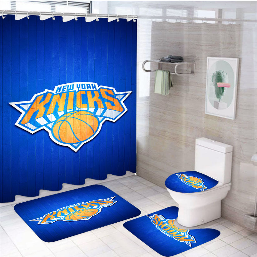 New York Knicks Hardwood 2 4Pcs Bathroom Set Shower Curtain