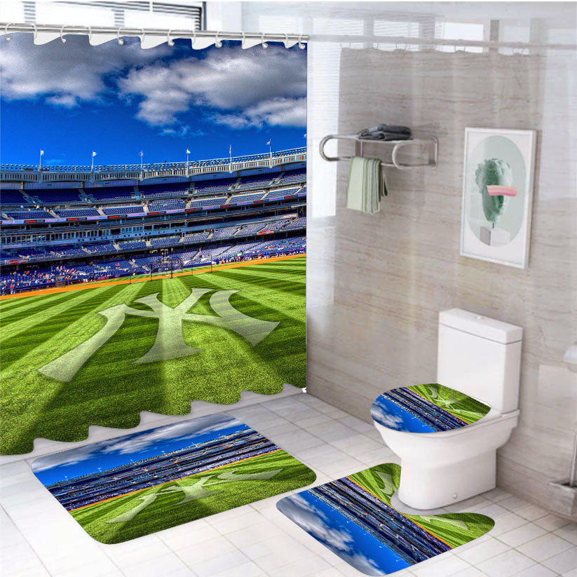 New York Yankees Stadium Field 4Pcs Bathroom Set Shower Curtain