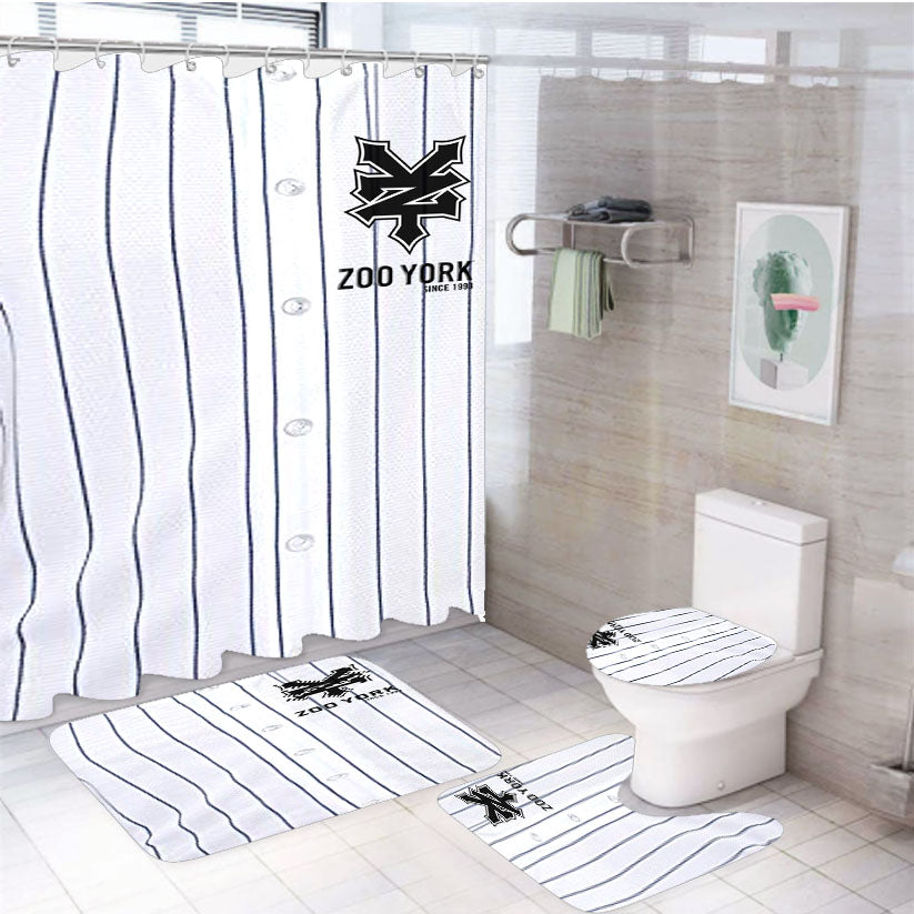 New York Yankees Zoo Since 1993 4Pcs Bathroom Set Shower Curtain
