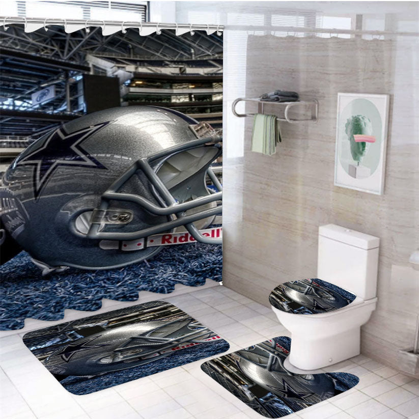 Nfl Dallas Cowboys 4Pcs Bathroom Set Shower Curtain