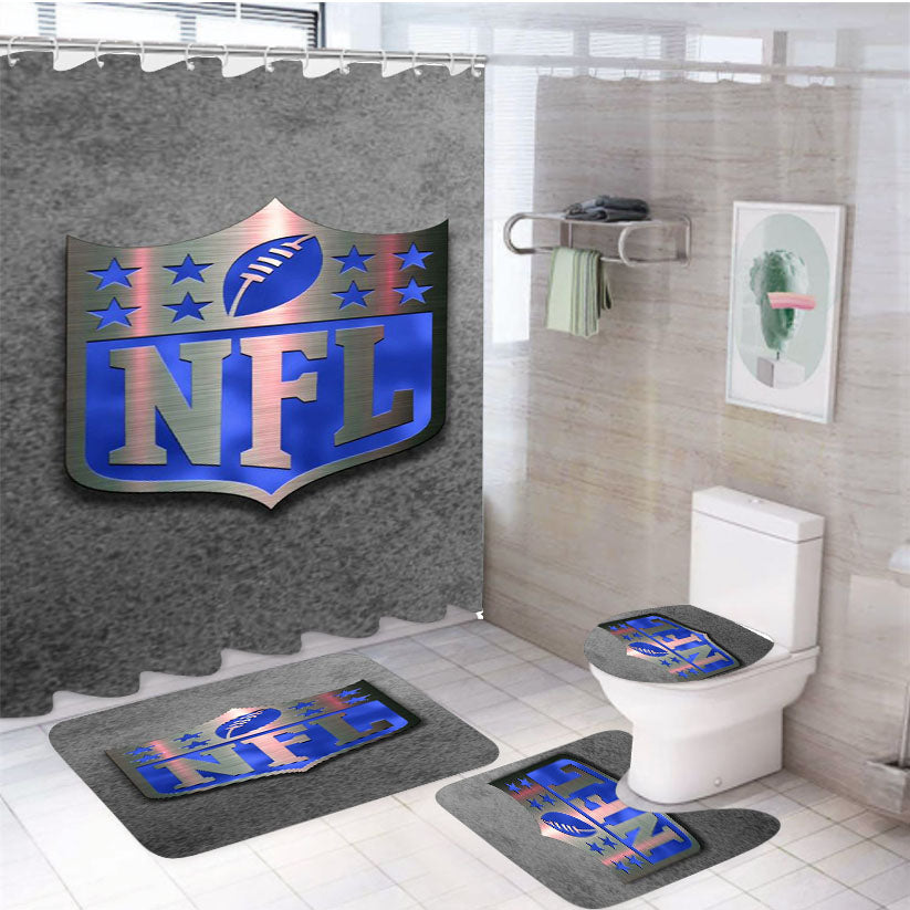Nfl National Football League 4Pcs Bathroom Set Shower Curtain