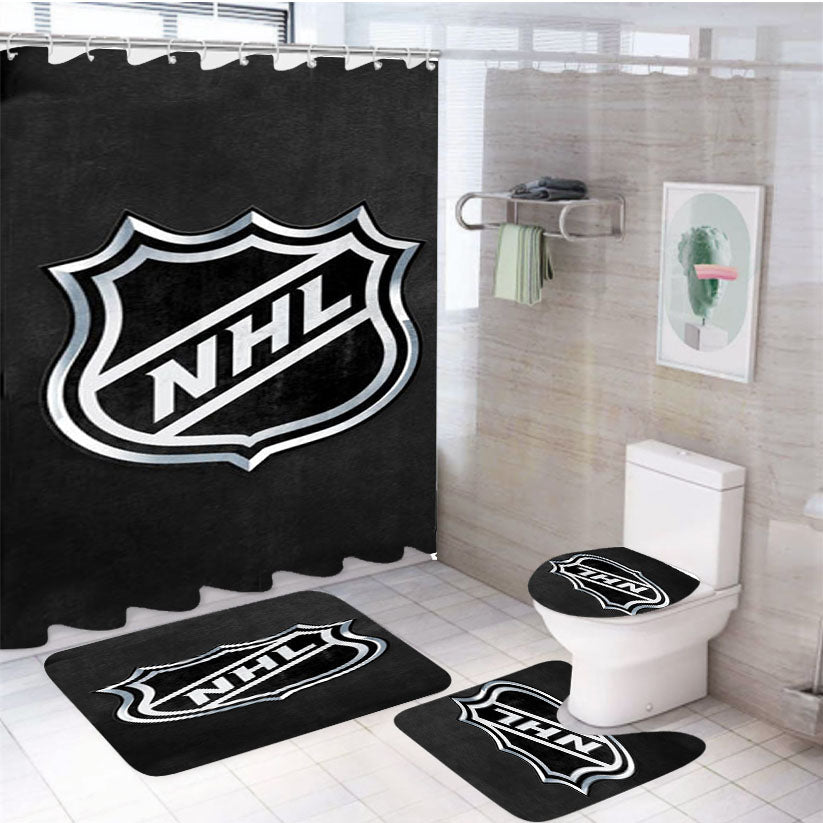 Nhl Logo 4Pcs Bathroom Set Shower Curtain
