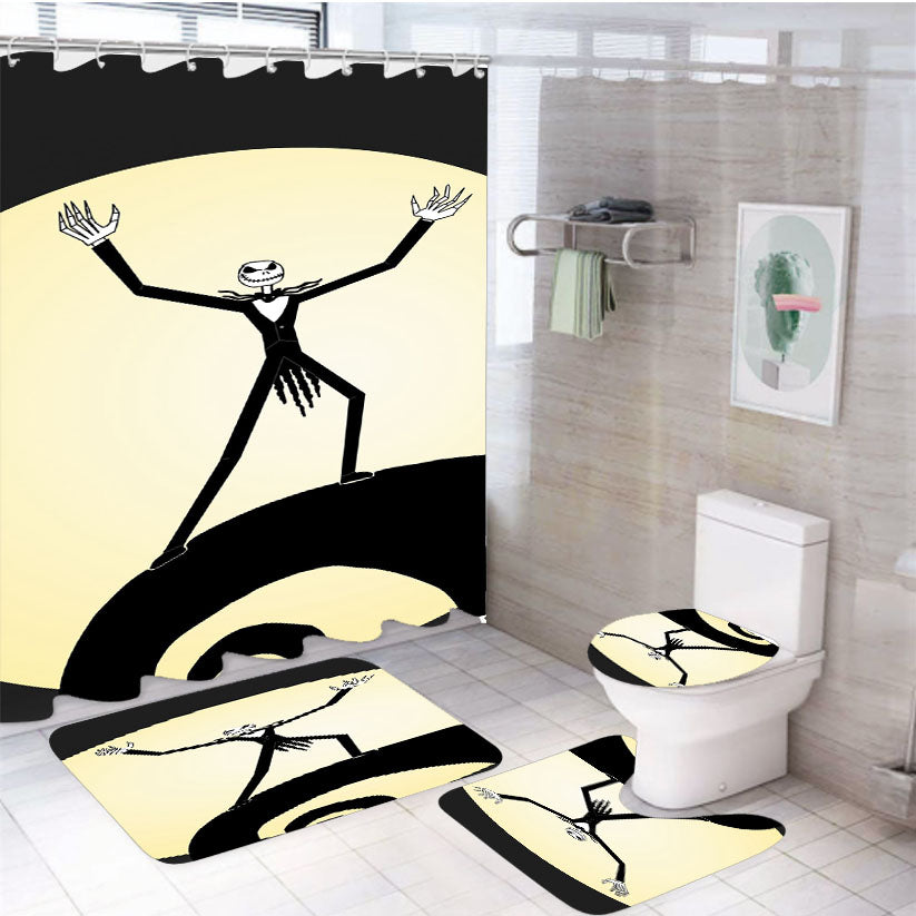 Nightmare Before Christmas Happy Jack 4Pcs Bathroom Set Shower Curtain
