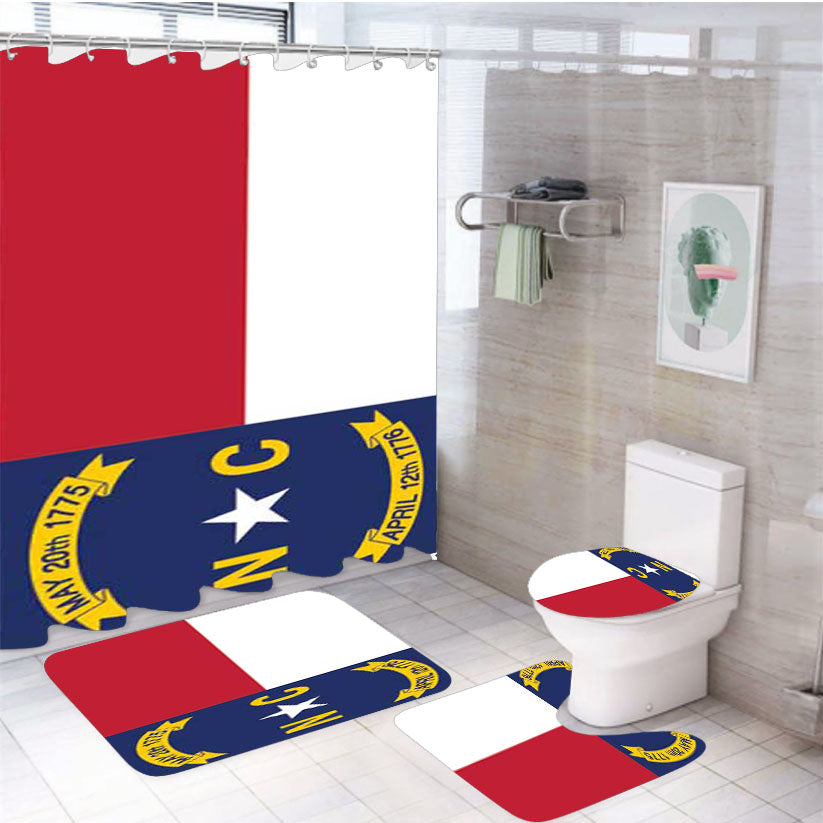North Carolina Flag 4Pcs Bathroom Set Shower Curtain