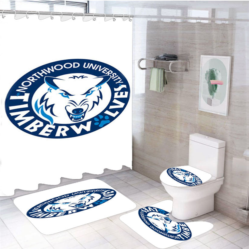 Northwood Timberwolves Symbol 4Pcs Bathroom Set Shower Curtain