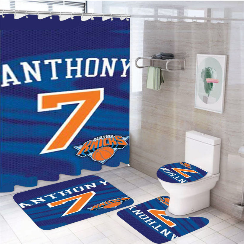 Ny Knicks Anthony 7 4Pcs Bathroom Set Shower Curtain