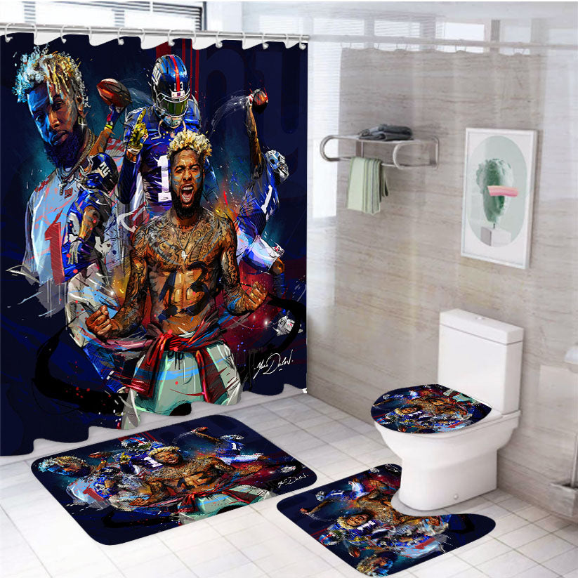 Odell Beckham 13 Painting Art Wallpaper 4Pcs Bathroom Set Shower Curtain