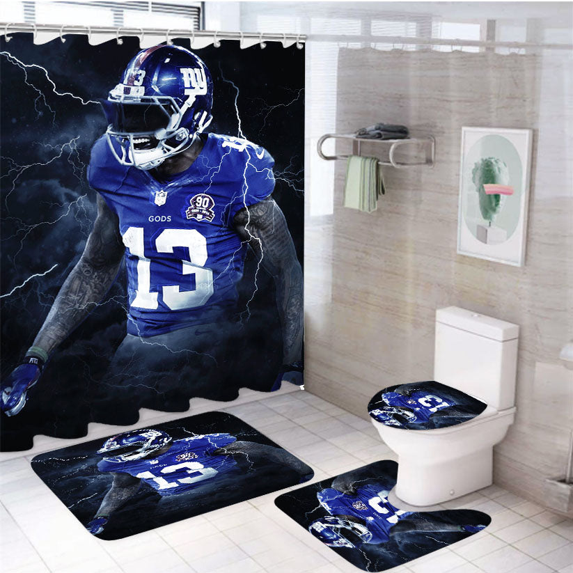 Odell Beckham Jr New York Giants 4Pcs Bathroom Set Shower Curtain