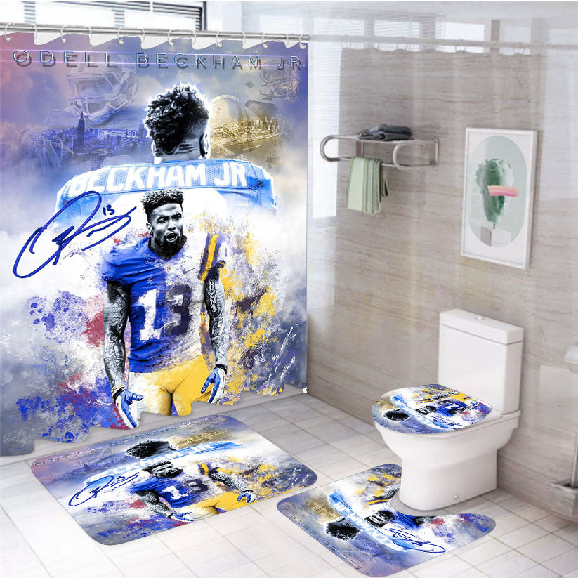 Odell Beckham Jr Signature 4Pcs Bathroom Set Shower Curtain