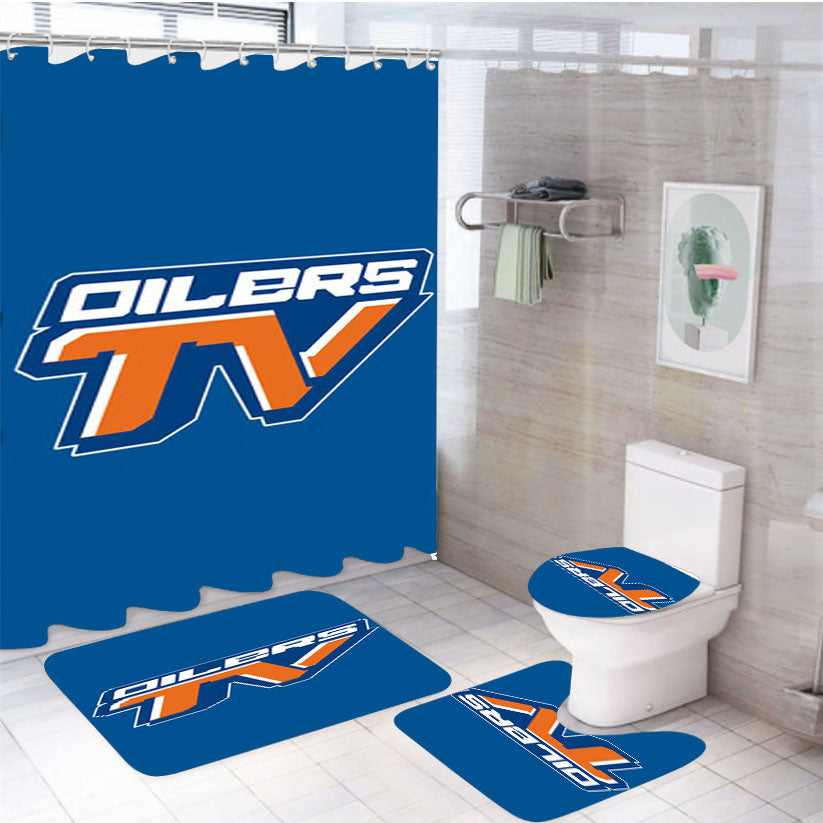Oilers Tv 4Pcs Bathroom Set Shower Curtain