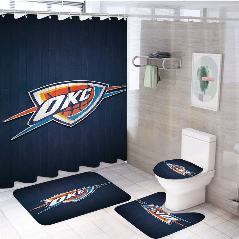 Oklahoma City Thunder 4Pcs Bathroom Set Shower Curtain