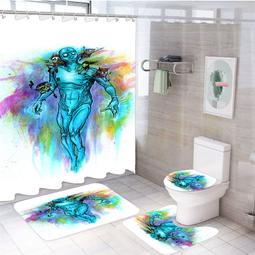 Old Dr Manhattan Carries Baby Watchmen 4Pcs Bathroom Set Shower Curtain