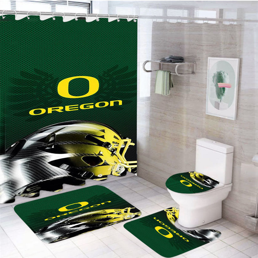 Oregon Ducks Helmet 4Pcs Bathroom Set Shower Curtain