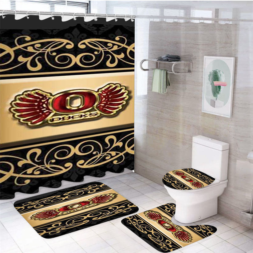 Oregon Ducks Ornate Frame 4Pcs Bathroom Set Shower Curtain