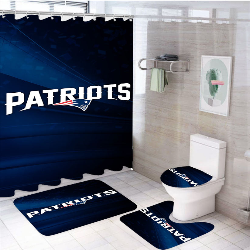 Patriots Super Bowl Wallpaper Li Wallpaper Logo Light 4Pcs Bathroom Set Shower Curtain