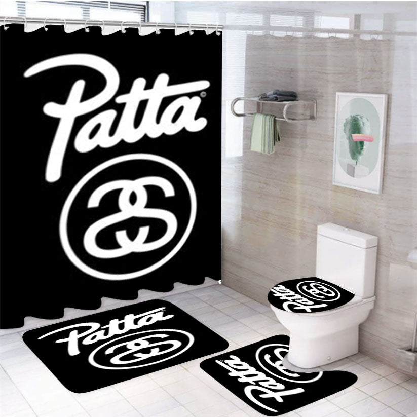 Patta X Stussy 4Pcs Bathroom Set Shower Curtain