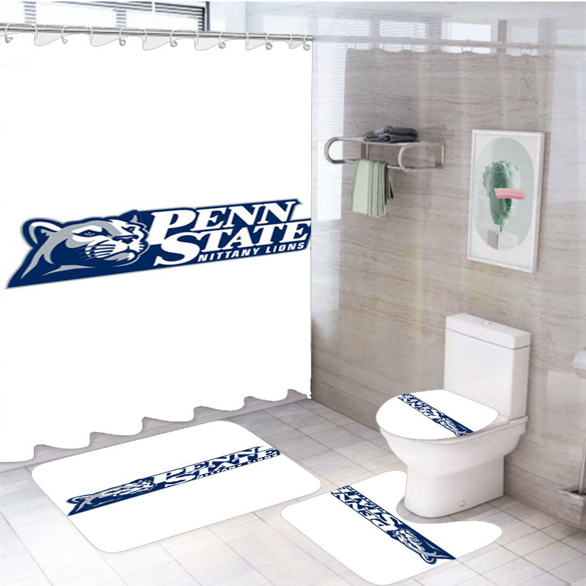 Penn State Logo Art 4Pcs Bathroom Set Shower Curtain