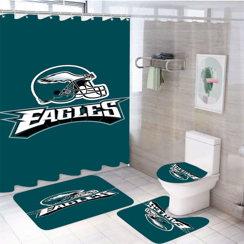 Philadelphia Eages Helmet Logo 4Pcs Bathroom Set Shower Curtain
