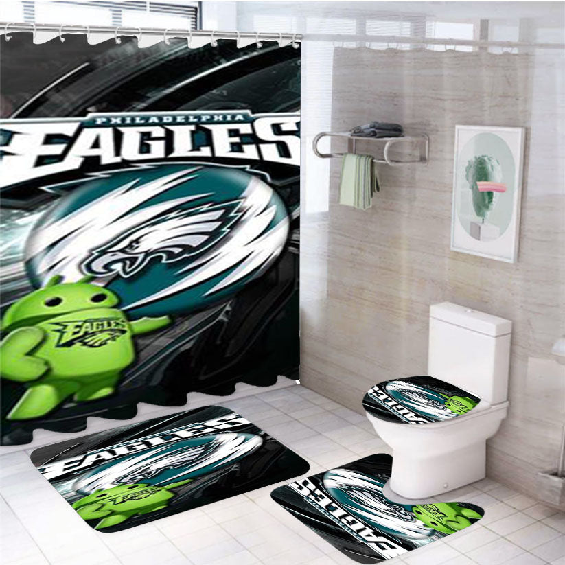 Philadelphia Eagles Android 4Pcs Bathroom Set Shower Curtain