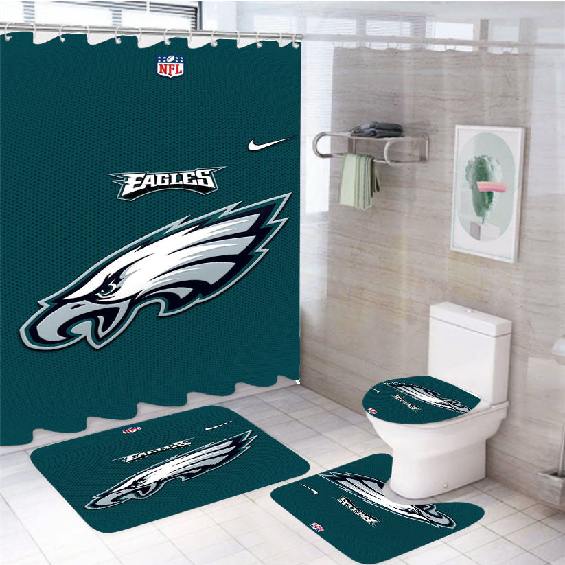 Philadelphia Eagles Nfl 4Pcs Bathroom Set Shower Curtain