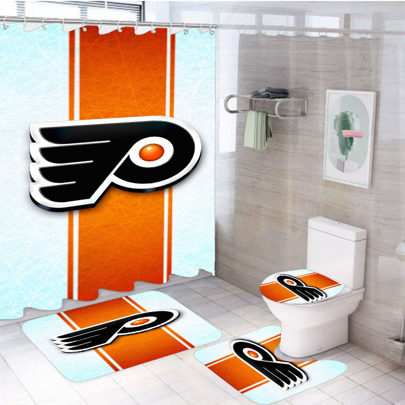 Philadelphia Flyers 4Pcs Bathroom Set Shower Curtain