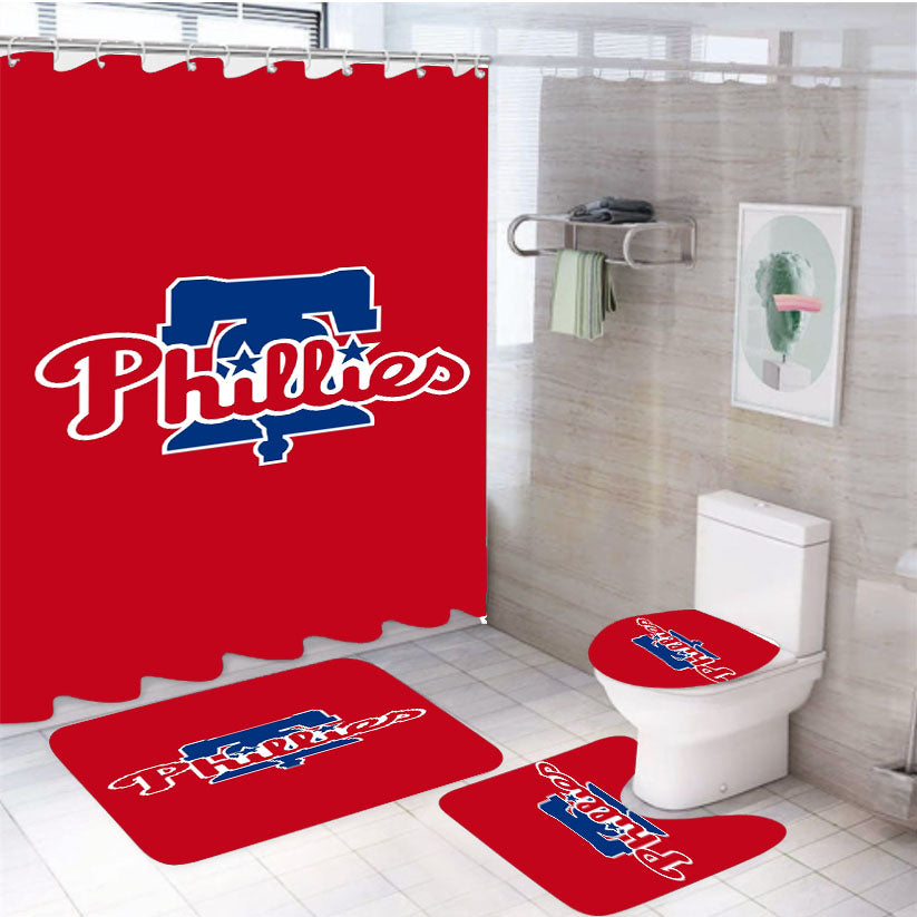 Philadelphia Phillies Feature 4Pcs Bathroom Set Shower Curtain