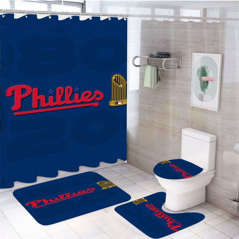 Phillies Champions 4Pcs Bathroom Set Shower Curtain