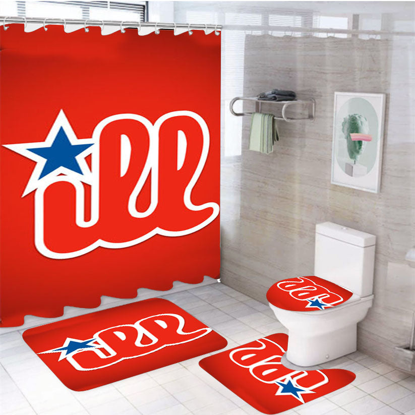 Phillies Ill 4Pcs Bathroom Set Shower Curtain