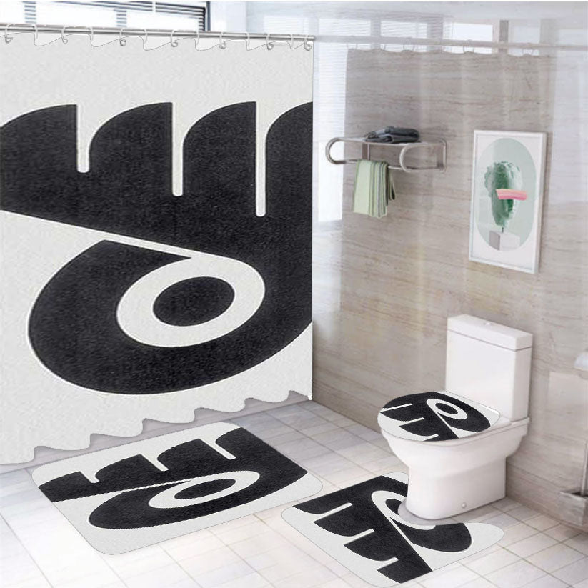 Philly Flyers Logo Rough 4Pcs Bathroom Set Shower Curtain