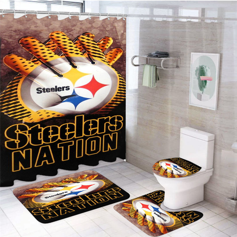 Pittsburgh Steelers Nfl 4Pcs Bathroom Set Shower Curtain