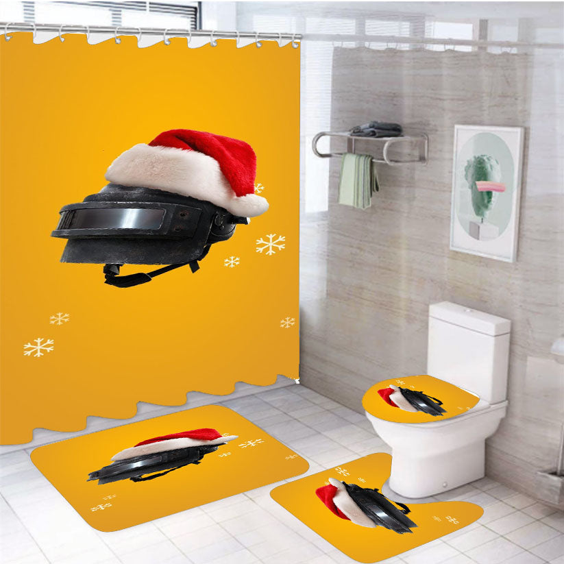 Pubg Mobile Happy Santa And Christmas 4Pcs Bathroom Set Shower Curtain