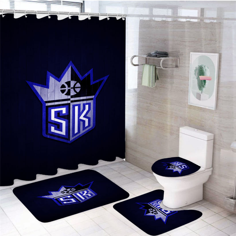 Sacramento Kings Hardwood 4Pcs Bathroom Set Shower Curtain
